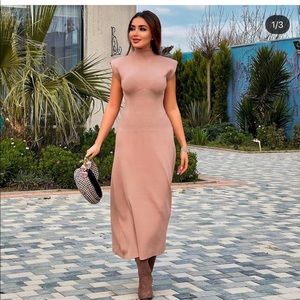 Zara shoulder pad knit dress bloggers' favorite